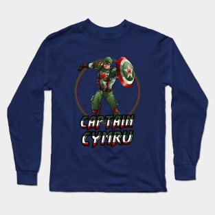 Captain Cymru comic book hero, Welsh Avenger Long Sleeve T-Shirt